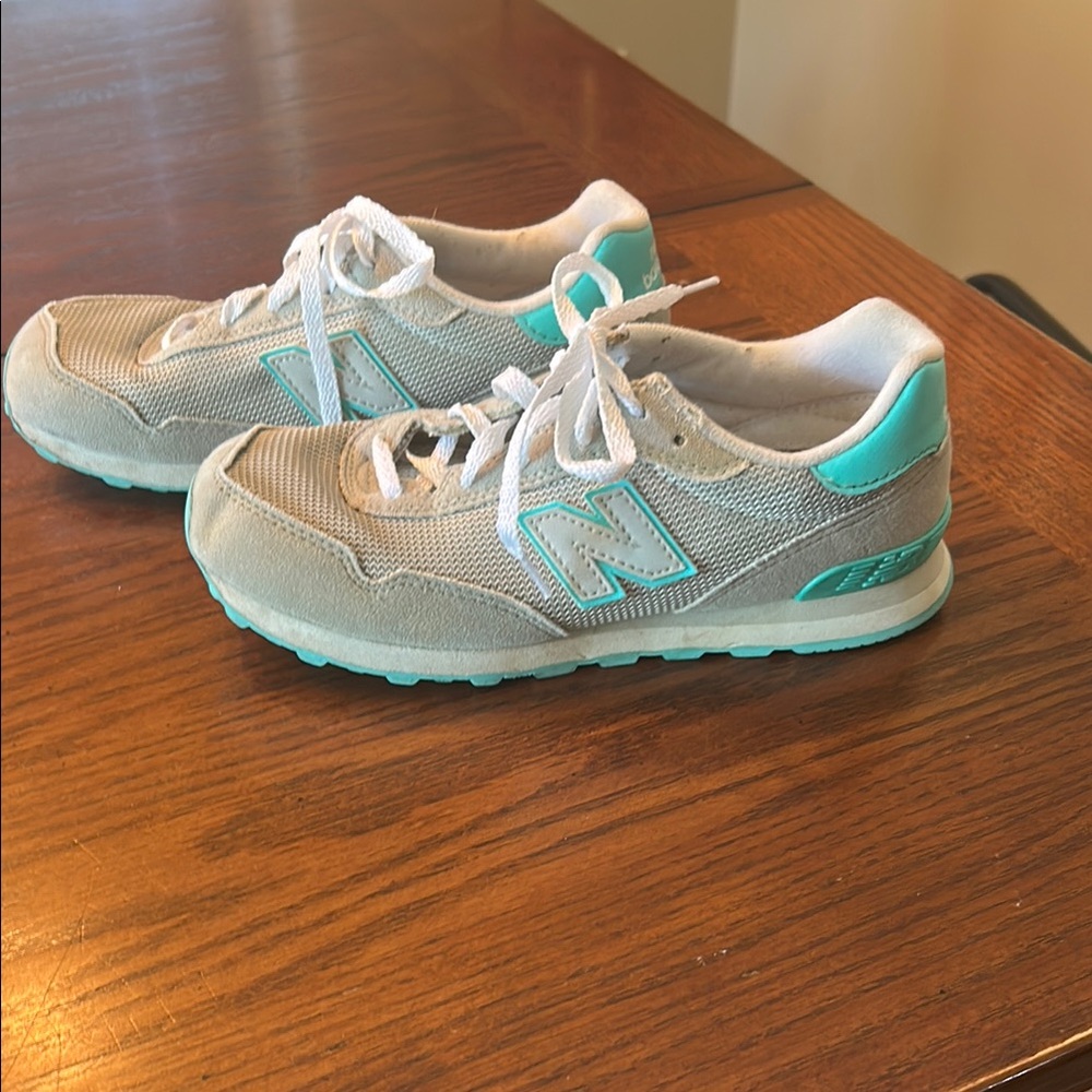 New Balance Gray and Green Retro Sneakers